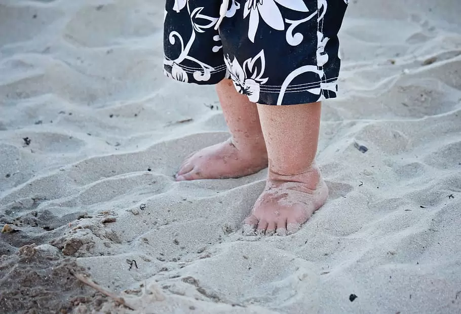 脚, 脚趾, 赤脚, 砂, 海滩